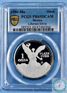 1986-Mo 1oz Silver Libertad PCGS PR69DCAM - Cert #47484566 - Picture 1 of 14