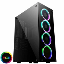 Game Max Predator RGB Full Tower ATX Gaming PC Case Tempered Glass LED Fans EATX