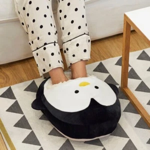 Pingu! Penguin Fleece Sherpa Lined Giant Slipper Foot Warming Foot Muff - Picture 1 of 4