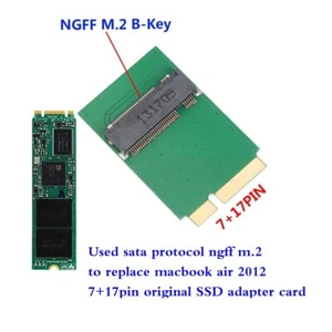 sata protocol ngff m.2 to replace macbook air 2012 7+17pin original ssd adapter - Bild 1 von 6