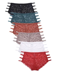 3-12 Pack Women Lace Boyshorts Bikini Panties Sexy Boy Short Lingerie Underwear - Picture 1 of 13