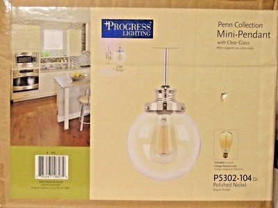 Mini lámpara colgante Progress Lighting Penn Collection - totalmente nueva en caja Foto 1 de 3