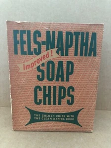 Vintage FELS-NAPTHA SOAP CHIPS Cardboard Box UNOPENED - Picture 1 of 9
