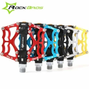 ROCKBROS New Mountain Bike Pedals Aluminum Alloy MTB Sealed Bearing Pedals 9/16" - Picture 1 of 20