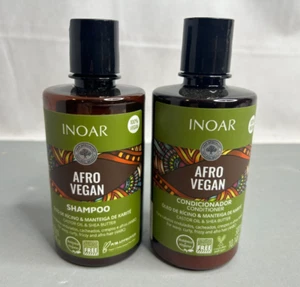 Champú y acondicionador afro vegano INOAR con aceite de ricino y manteca de karité - Imagen 1 de 7