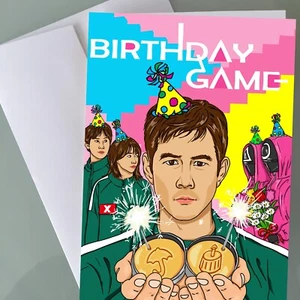 Squid Game Fan Art Birthday Card Funny Birthday Card - Picture 1 of 5