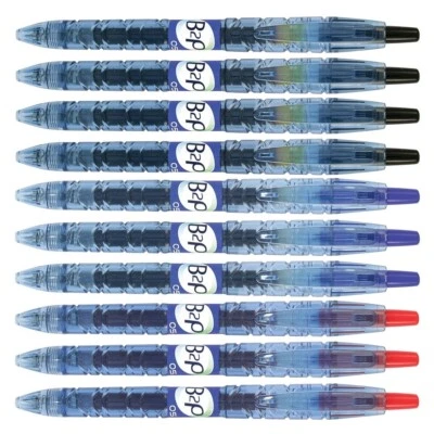 10 x PILOT Bottle 2 Pen Retractable Roller Ball Pen Black/Blue/Red 0.5/0.7mm B2P - image 1 of 4