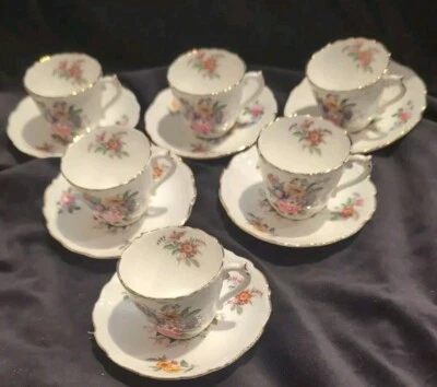 Coalport "Fragrance" Coffee Demitasse Set Of 6. Unused Condition. England.  - image 1 of 4