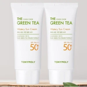 TONYMOLY THE  chok chok Green Tea Watery Sun Cream 50ml(1.69oz) x 2pcs / SPF50+ - Picture 1 of 19