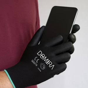 Domira 6 Paar PU beschichtete Sicherheits Arbeitshandschuhe Garten Grip Bauherren Herren & Damen PSA - Bild 1 von 9