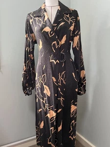Ted Baker Black & beige long sleeve dress Size 2 - Picture 1 of 18