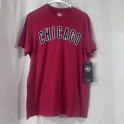 NWT - Chicago Cubs Tshirt Mens Size Medium - 47 Brand Sports Tee - Red Cubs Tee - Image 1 of 4