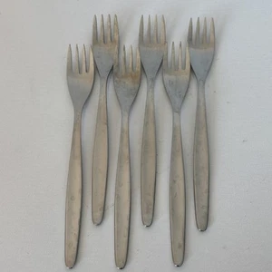 6 WMF Cromargan Germany Lorbeer Salatgabeln ältere Dreiecksmarke rostfrei 7" - Bild 1 von 8
