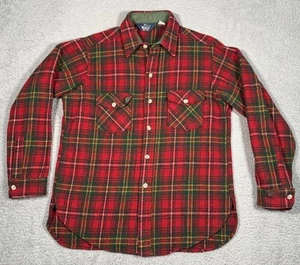 Camisa Leñador Vintage Woolrich Rojo Tartán Cuadros Para Hombres L Lana Nylon Hecha en EE. UU. - Imagen 1 de 8