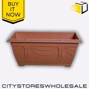 Square Venetian Planter 22cm Terracotta Outdoor Garden Pot Whitefurze - Picture 1 of 5