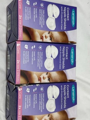 Escudos de lactancia para pezón de contacto Lansinoh con estuche protector tamaño 1-LOTE DE 3 Foto 1 de 3