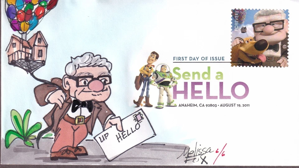 Up, Pixar Send a Hello FDC, HP Melissa Fox, 4556 - Image 1 of 1