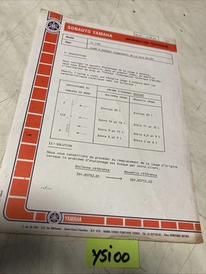 Yamaha FJ1100 Nota Técnica Sav Indicador Gasolina FJ 1100 - Imagen 1 de 2