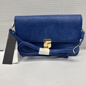 Isabelle Peta Approved Vegan Leder Clutch Crossbody Schultertasche Blau Neu - Bild 1 von 7