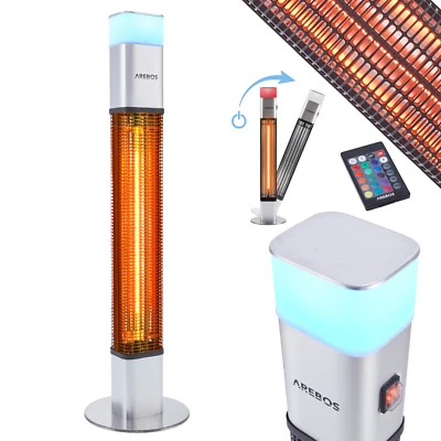 AREBOS 1500 Watt Stand Heizstrahler | inkl.16 Farben LED-Licht mit Fernbedienung - Bild 1 von 4
