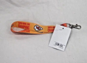 KANSAS CITY CHIEFS SUPER BOWL 58 CHAMPIONS WRIST KEY STRAP 2 SIDED NEW RED GOLD - Picture 1 of 2