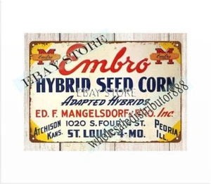 Embro Hybrid Seed Corn sign metal tin sign dining room wall decor - Picture 1 of 4