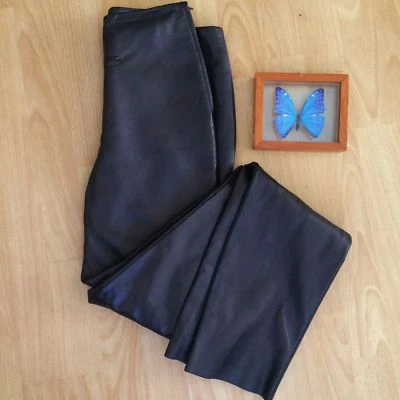 Danier Womens Chocolate Brown Soft Leather Pants Size 2 Inseam 32 Side zipper - Image 1 of 4