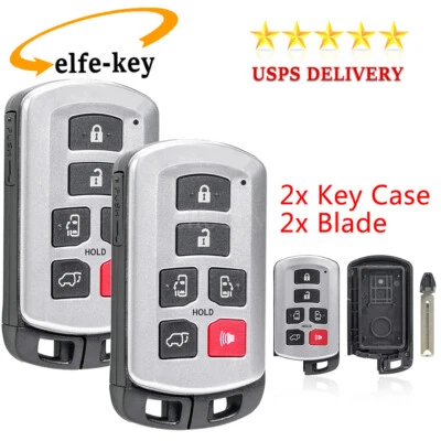 Estuche de llavero remoto 6B para Toyota Sienna 2011-2014 2015 2016 2017 2018 2019 2020 Foto 1 de 4