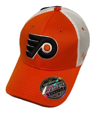 Zephyr NHL Philadelphia Flyers RARE "ZH" Foam Curved Bill Stretch Fit Hat NWT - Image 1 of 4