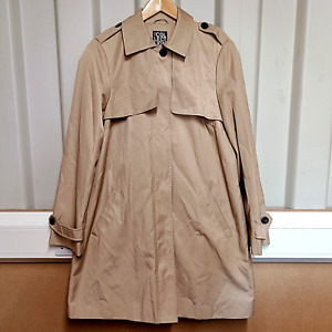 Debenhams Collection Womens Jacket Mac Trench Beige Brown Size UK 12 Buttons