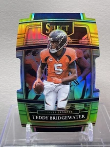 2021 Panini Select Concourse Yellow & Green Prizm Die-Cut Teddy Bridgewater #12 - Picture 1 of 2