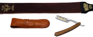 Maquinilla de afeitar recta Thiers Issard Durandal 6/8" Holm Oak acero al carbono con funda y Stro - Imagen 1 de 24