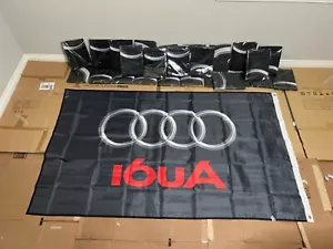 Striscione bandiera Audi 3x5 piedi produttore tedesco auto da corsa nero parete garage decorazione - Foto 1 di 11