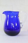 A Vintage Large James Watts Glass Cobalt Blue Jug Vase 1995 #5