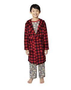 New Eddie Bauer 3 piece sleepwear set/robe,pajama set plaid size M(10-12)