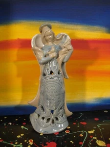 "Where Angels Gather Round, Heavenly Love and Joy Abound" Tealight Holder Figure - Picture 1 of 6