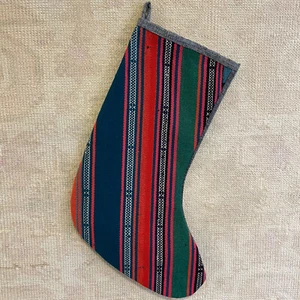 Kilim Christmas Stocking Embroidered Christmas Stocking Vintage Christmas Decor  - Picture 1 of 3