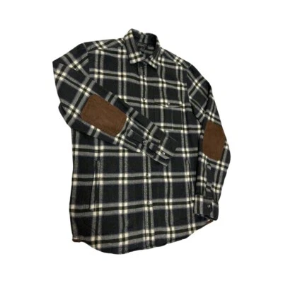 The Men's Store Bloomingdales Flannel Pearl Snap Elbow Patch Shirt Sz. M - Image 1 of 4