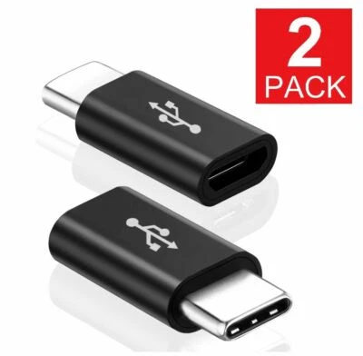 2 Pack Micro USB to Type C Adapter Converter Micro-B to USB-C Connector USA - Image 1 of 4