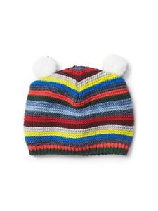 Baby Gap NWT Crazy Stripe Bear Garter Sweater Beanie Hat 0-6 Months $17
