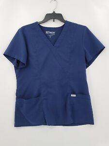 Grey's Anatomy Womens Size XL Color Navy V Neck With Pockets/Logo Scrub Shirt