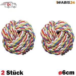 Hundespielzeug Geflochten Ball Knoten Spielzeug Spielzeuge Stark Baumwollball 2x - Bild 1 von 2