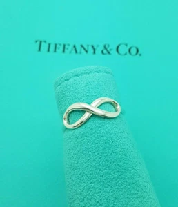 Tiffany & Co. Rare Sterling Silver Infinity Ring Size M UK, 6.25 US or 52 1/2 EU - Picture 1 of 7