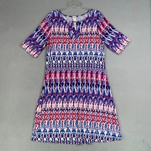Chicos Kleid Damen 2 Rosa Lila Pastell Ikat Schlüsselloch Coastal Flow Resort Frühling - Bild 1 von 13