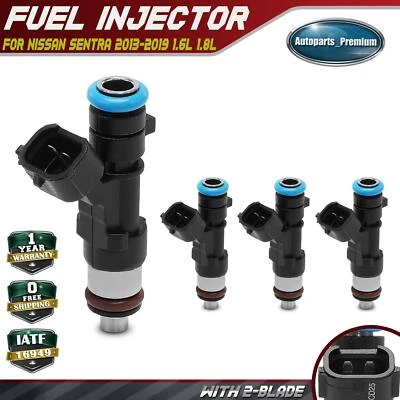 4x Inyector de combustible para Nissan Sentra 2013 2014 2015 2016 2017 2018 2019 1,6 L 1,8 L Foto 1 de 4