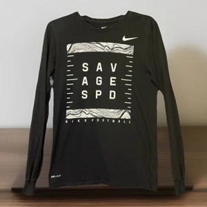 Nike Maglia Uomo Small Dri Fit Calcio Grafica Manica Lunga Savage SPD Nera - Foto 1 di 7