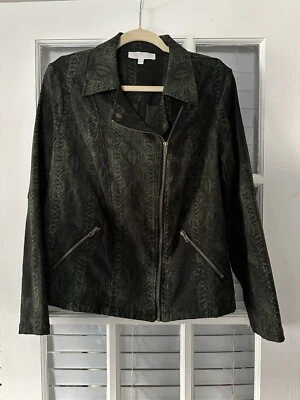Adyson Parker  Oakmoss Stretch Moto Jacket - SIZE 1X Zippers, Green, Black - Image 1 of 4