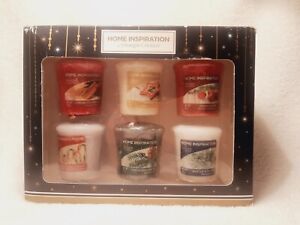 YANKEE CANDLE Home Inspiration Gift Set of 6 winter festive scented votives BNIB