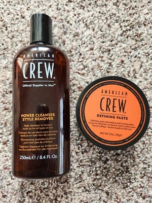 Champú removedor estilo limpiador eléctrico American Crew 8,4 oz PLUS pasta definitoria 3 oz Foto 1 de 4