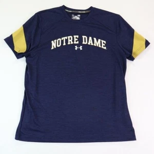 Camisa Notre Dame Under Armour Para Hombre Grande Azul HeatGear Calce Suelto Rendimiento - Imagen 1 de 5